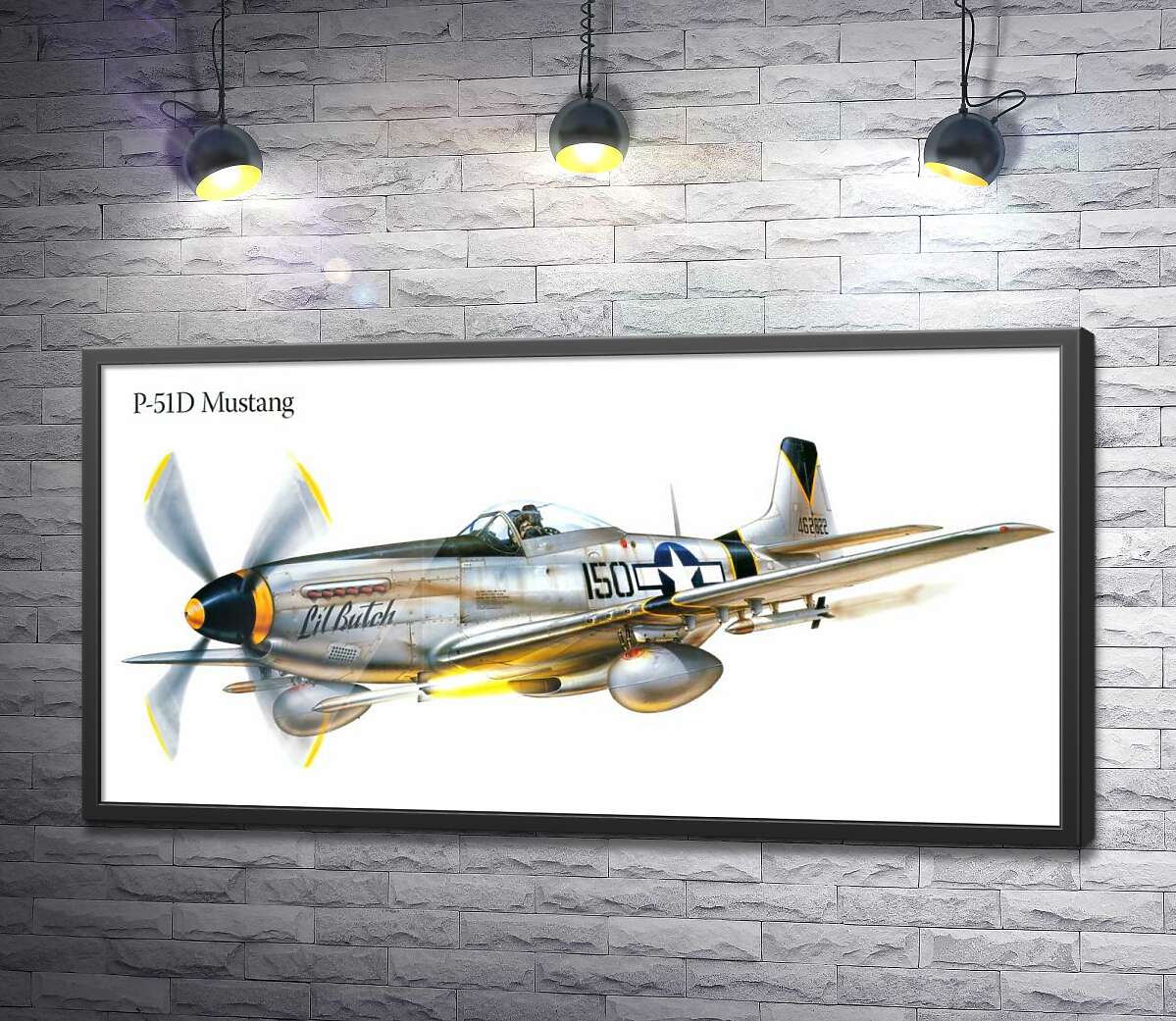 постер Американский истребитель North American P-51 Mustang