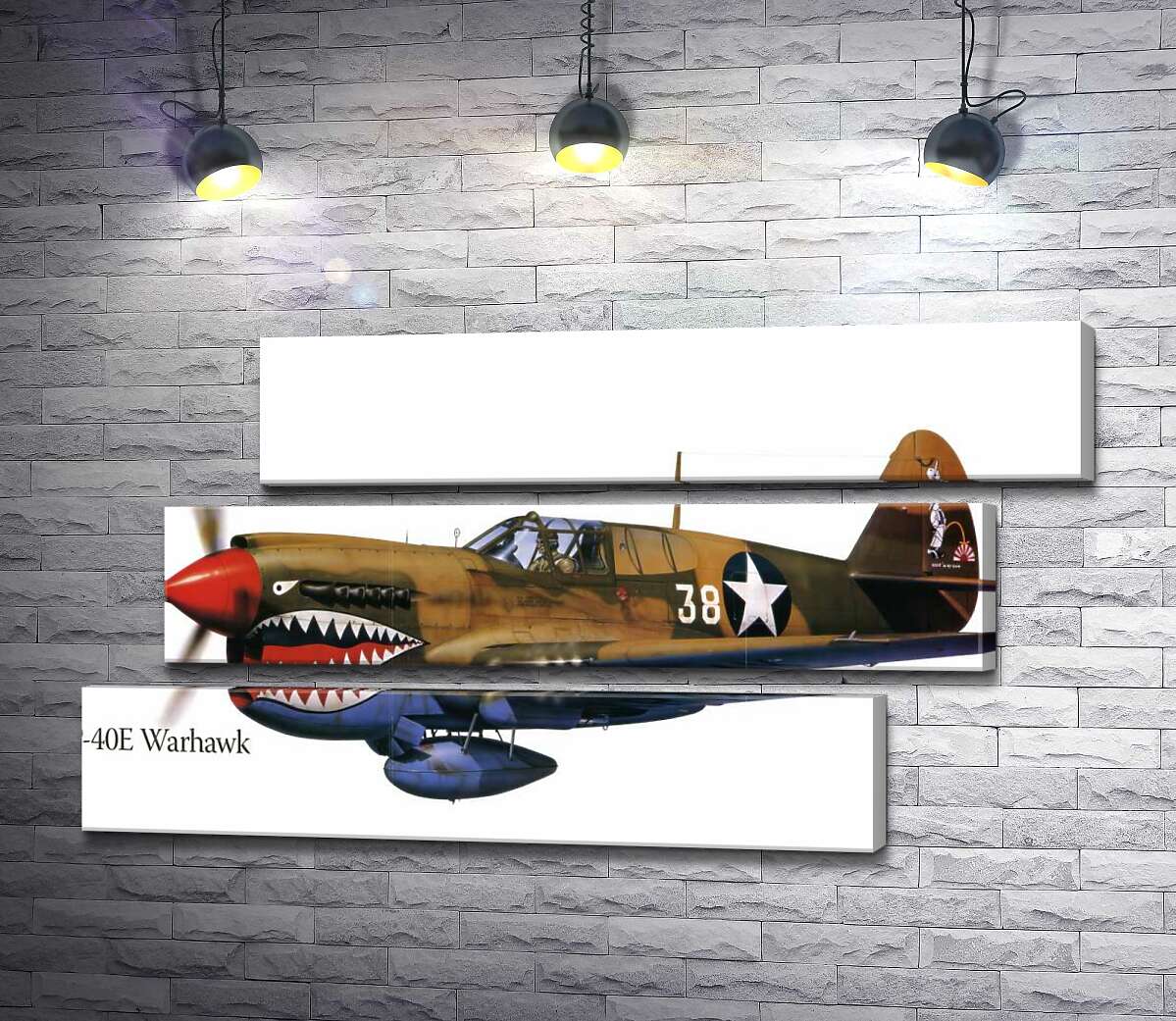 модульна картина Американський винищувач Curtiss P-40 Warhawk часів Другої світової війни (Модуль №17)
