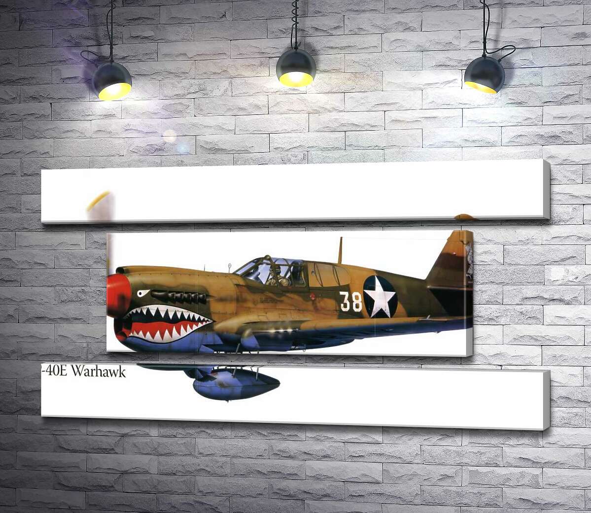 модульная картина Американский истребитель Curtiss P-40 Warhawk времен Второй мировой войны (Модуль №18)