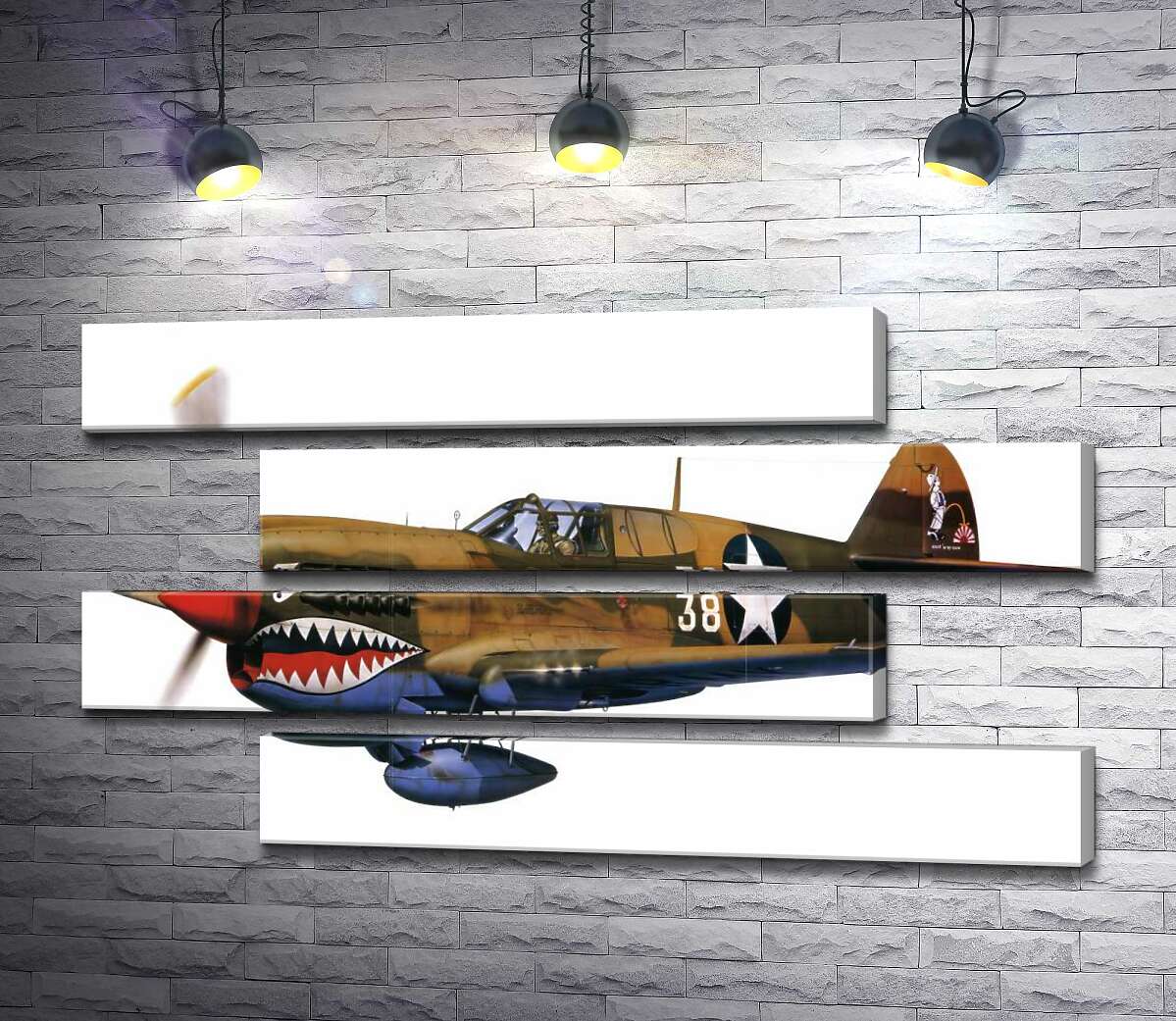 модульна картина Американський винищувач Curtiss P-40 Warhawk часів Другої світової війни (Модуль №23)
