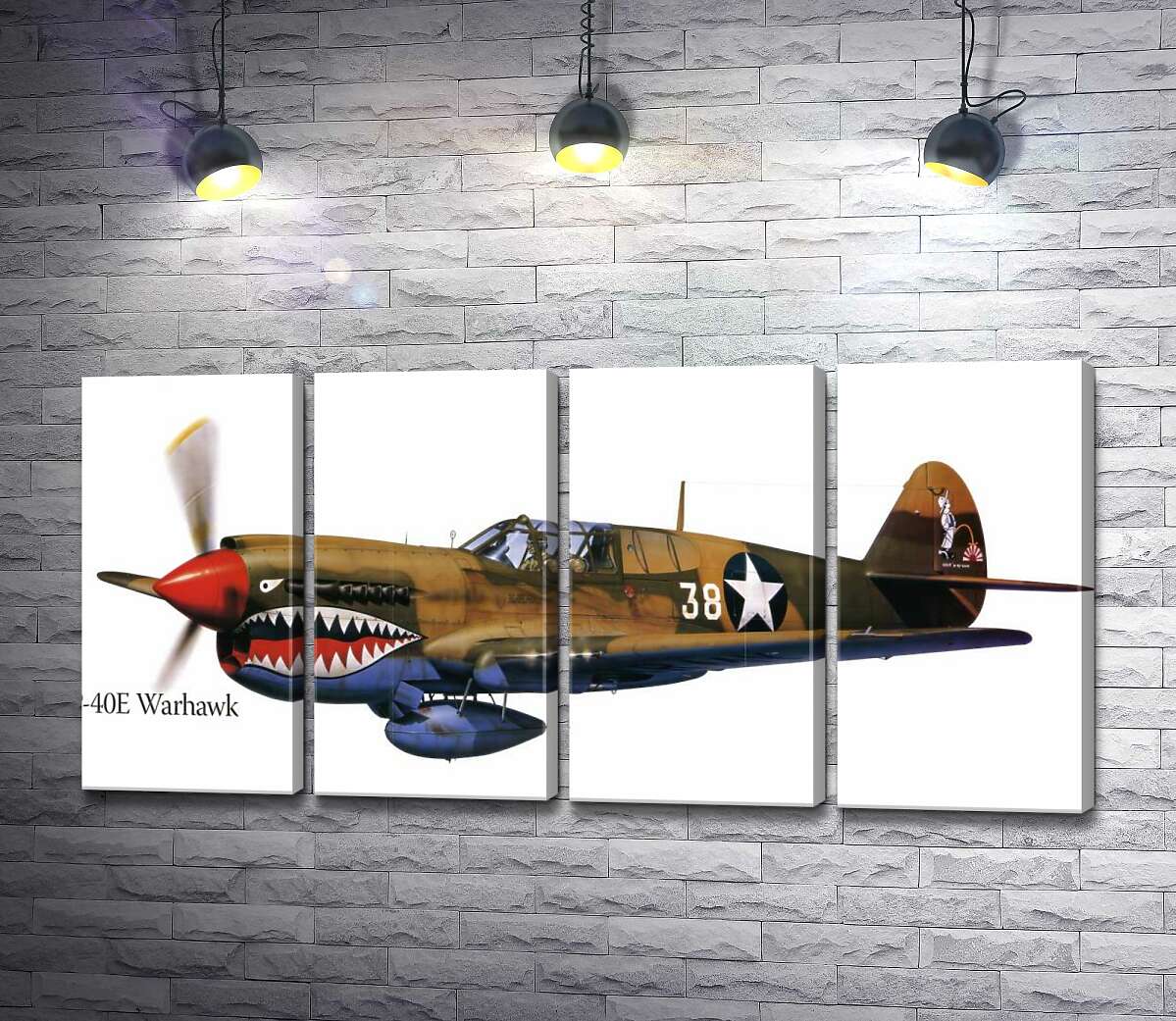 модульна картина Американський винищувач Curtiss P-40 Warhawk часів Другої світової війни (Модуль №24)