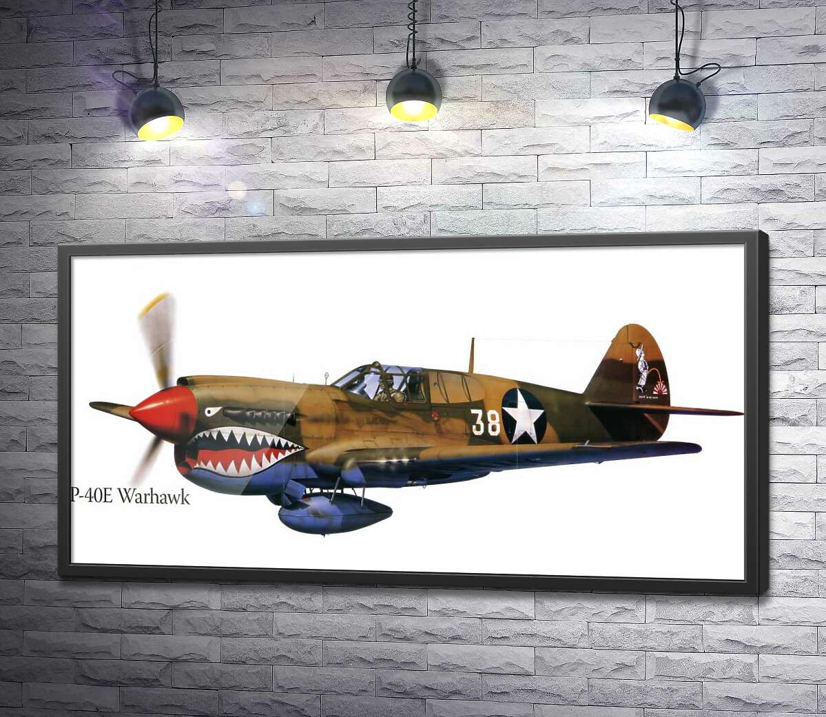 постер Американский истребитель Curtiss P-40 Warhawk времен Второй мировой войны