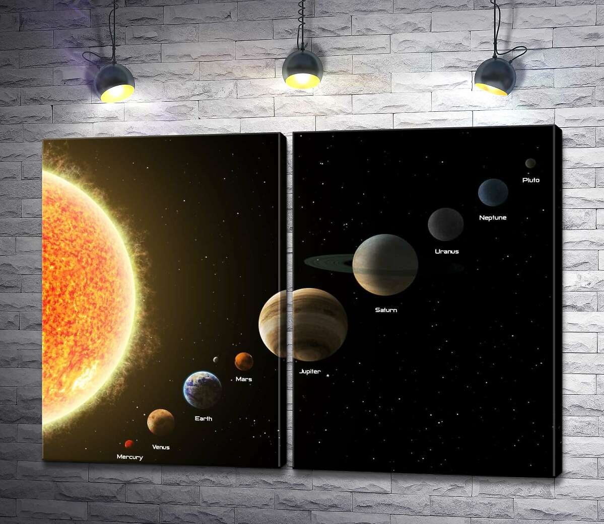 модульная картина Ряд планет Солнечной системы