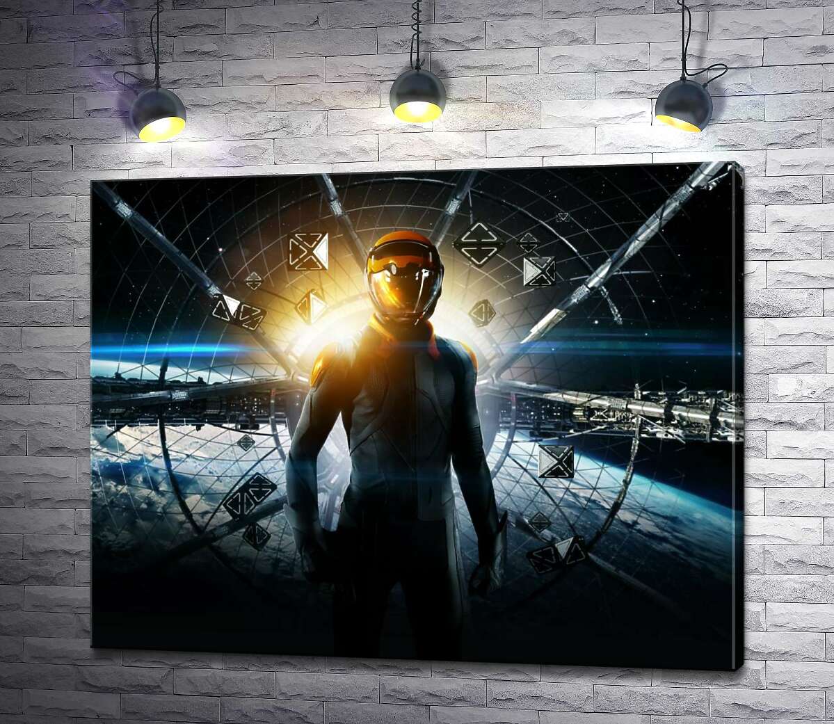 картина Силует головного героя в космічному костюмі на постері до фільму "Гра Ендера" (Ender's Game)