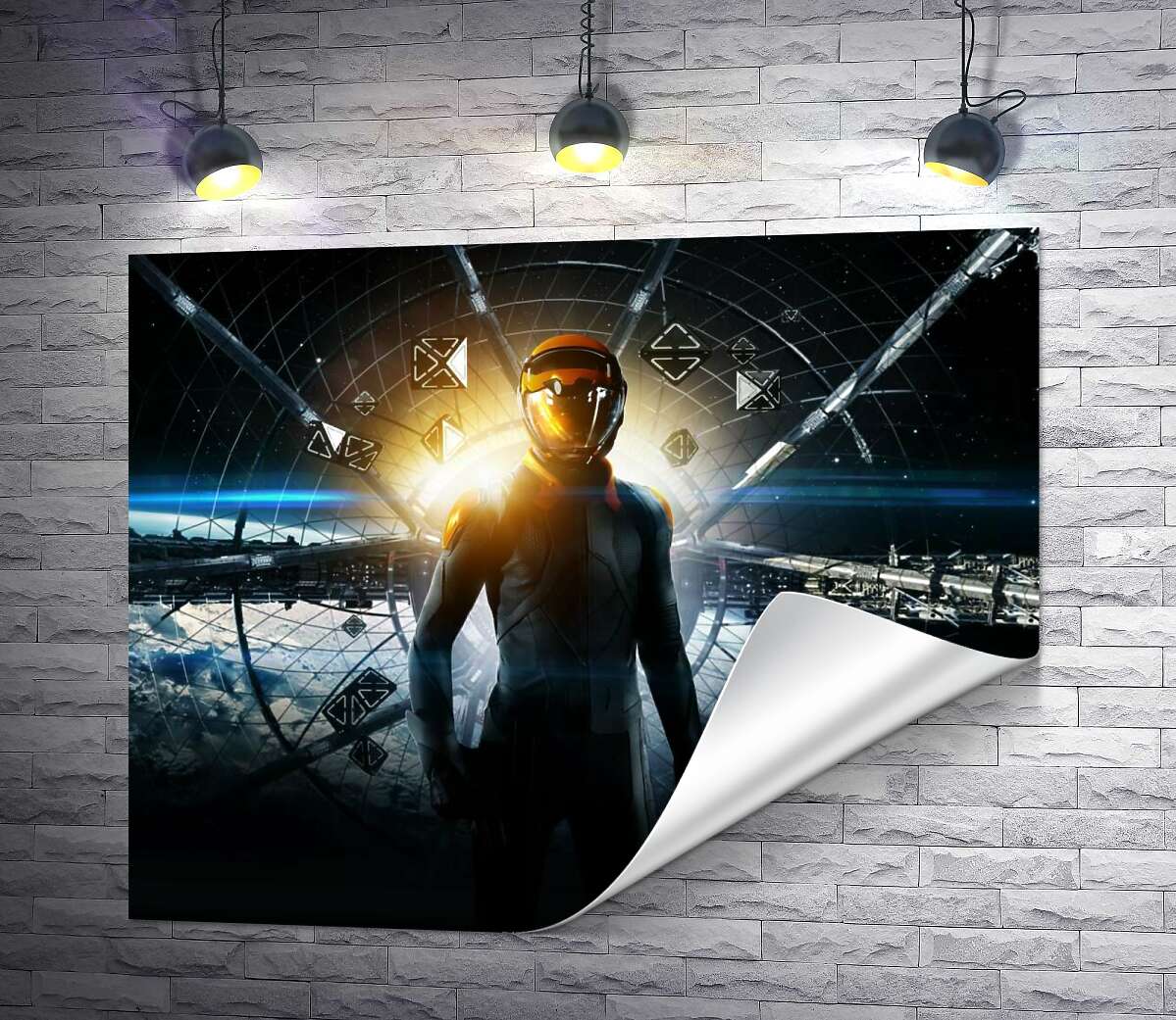 печать Силуэт главного героя в космическом костюме на постере к фильму "Игра Эндера" (Ender's Game)