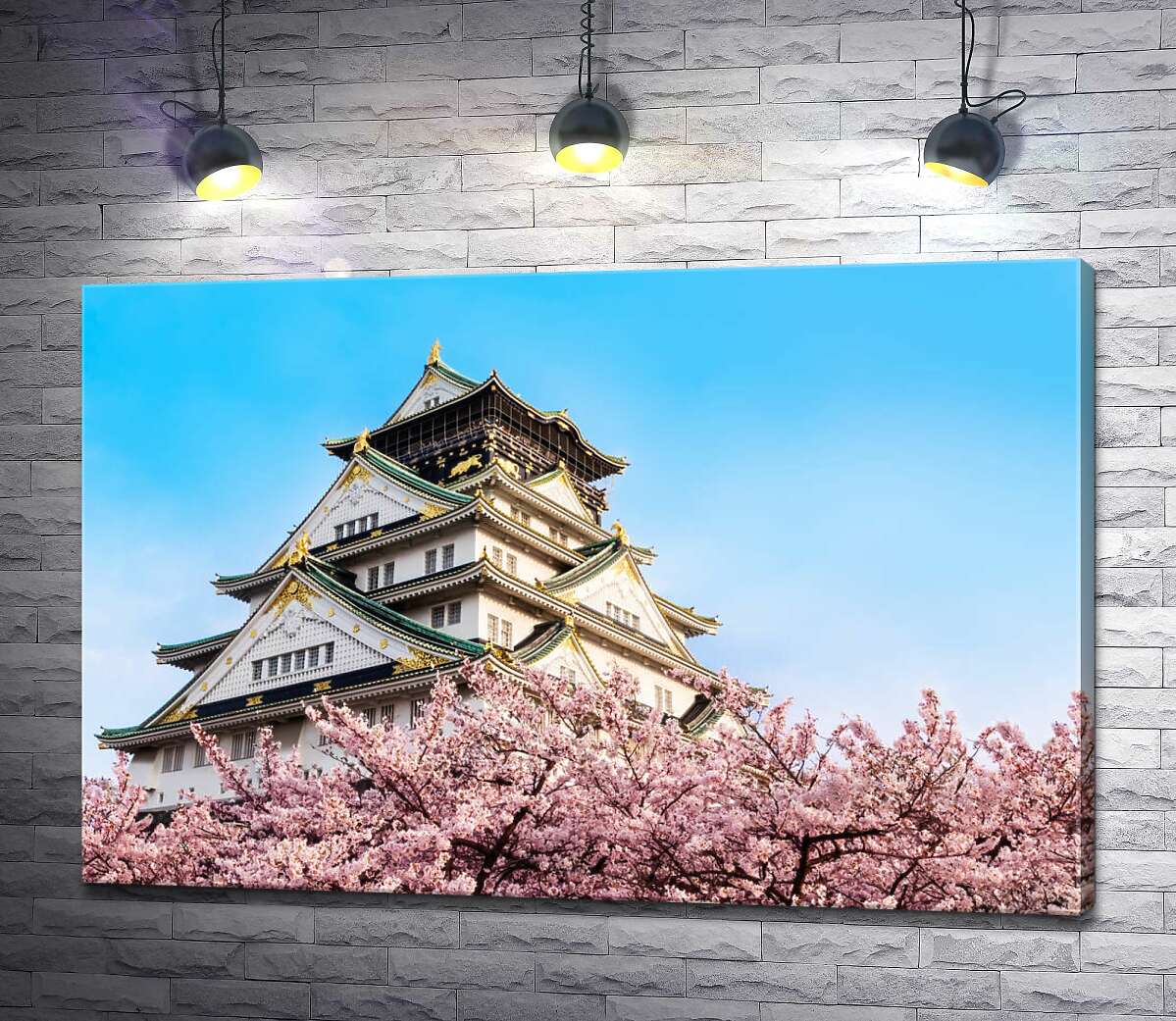 картина Японский замок Осака (Osaka) в объятиях цветущих сакур