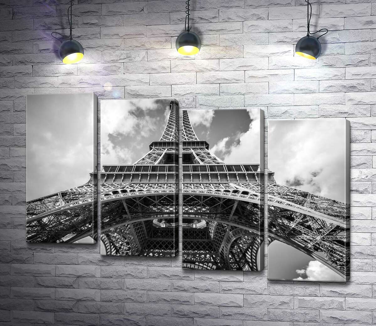 модульна картина Погляд знизу на грандіозну споруду Ейфелевої вежі (Eiffel tower) (Модуль №19)