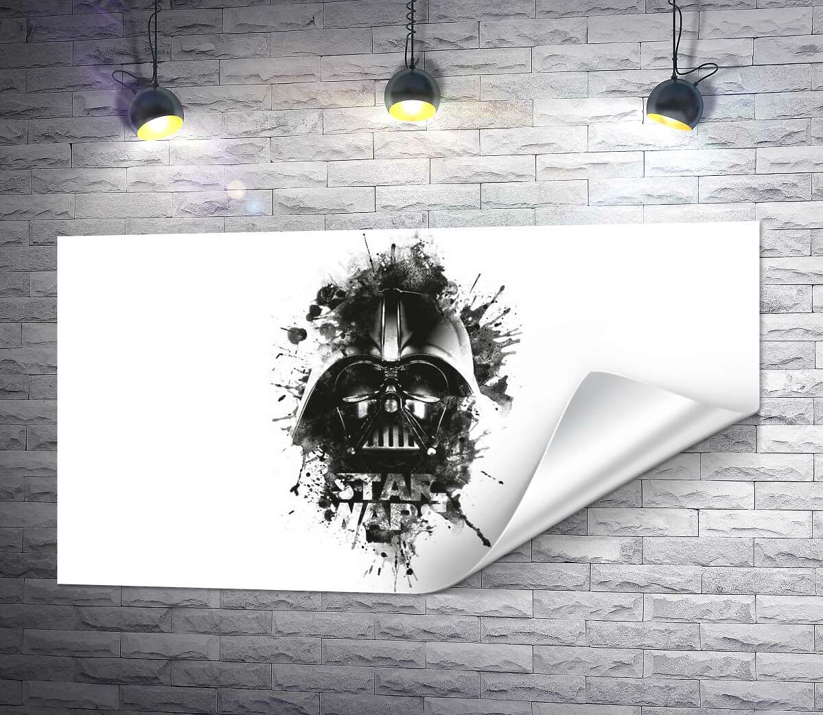 печать Дарт Вейдер (Darth Vader) на постере к фильму "Звездные войны" (Star Wars)