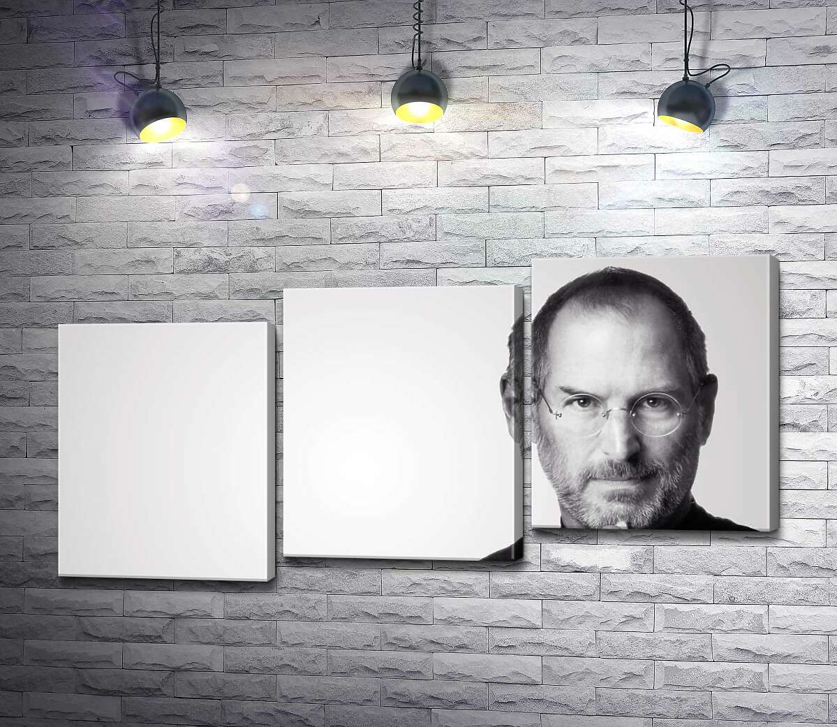 модульна картина Портрет Стіва Джобса (Steve Jobs) в чорно-білих тонах (Модуль №14)