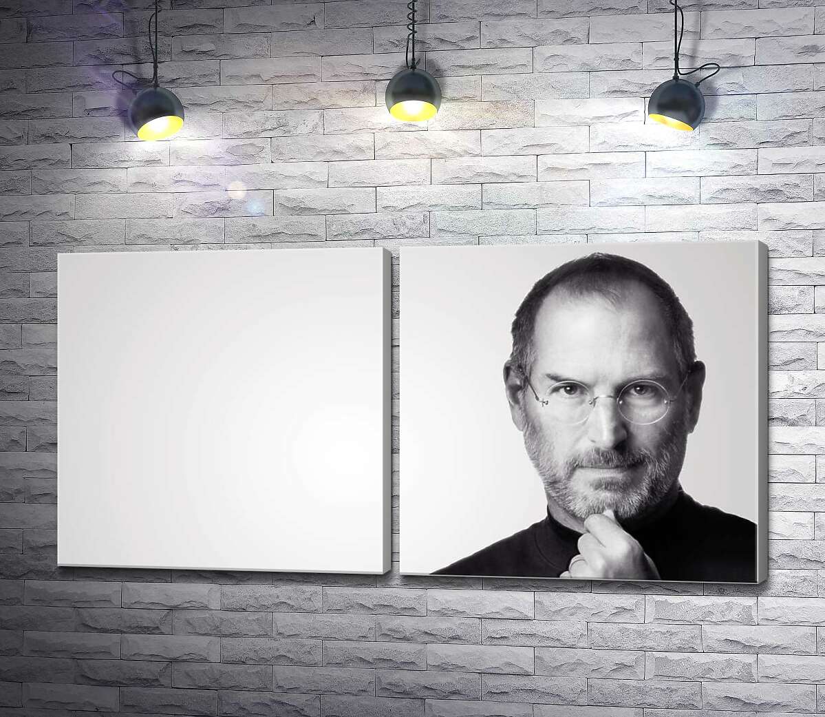 модульная картина Портрет Стива Джобса (Steve Jobs) в черно-белых тонах
