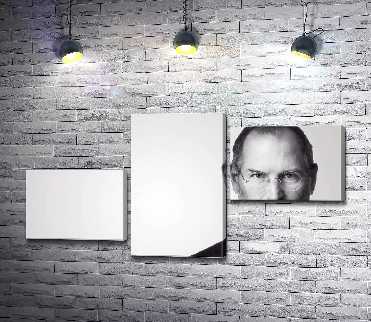 модульна картина Портрет Стіва Джобса (Steve Jobs) в чорно-білих тонах (Модуль №12)