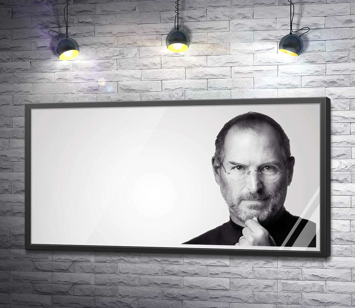 постер Портрет Стіва Джобса (Steve Jobs) в чорно-білих тонах