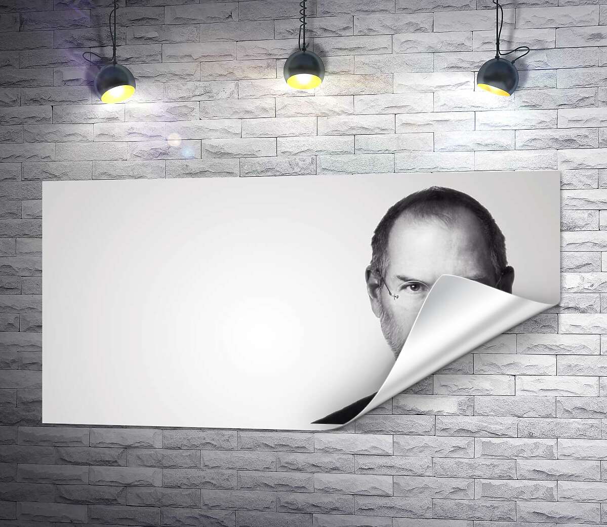 друк Портрет Стіва Джобса (Steve Jobs) в чорно-білих тонах