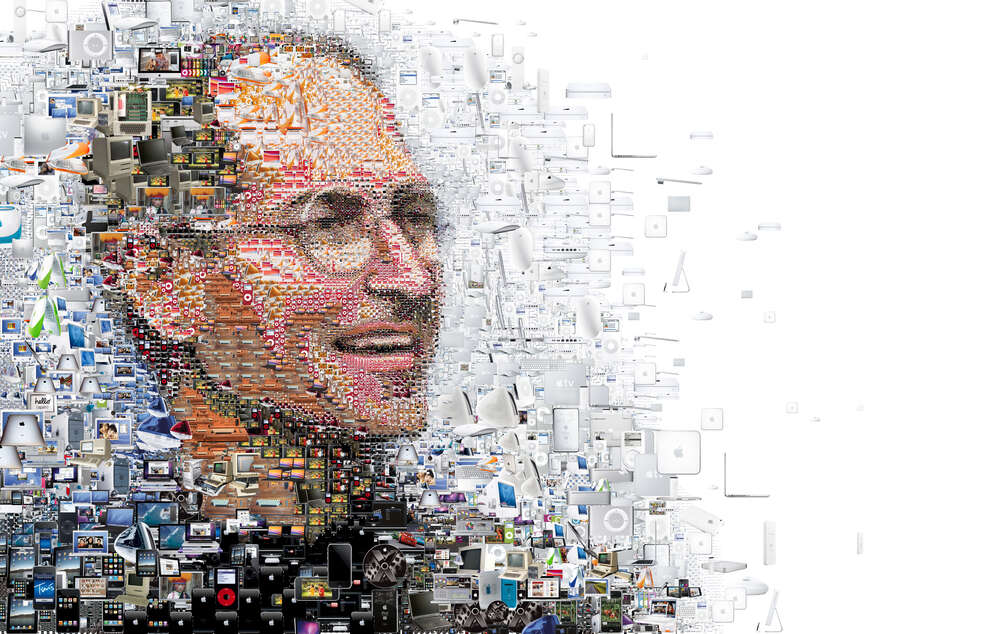 картина-постер Стив Джобс (Steve Jobs) из тысячей изображений гаджетов