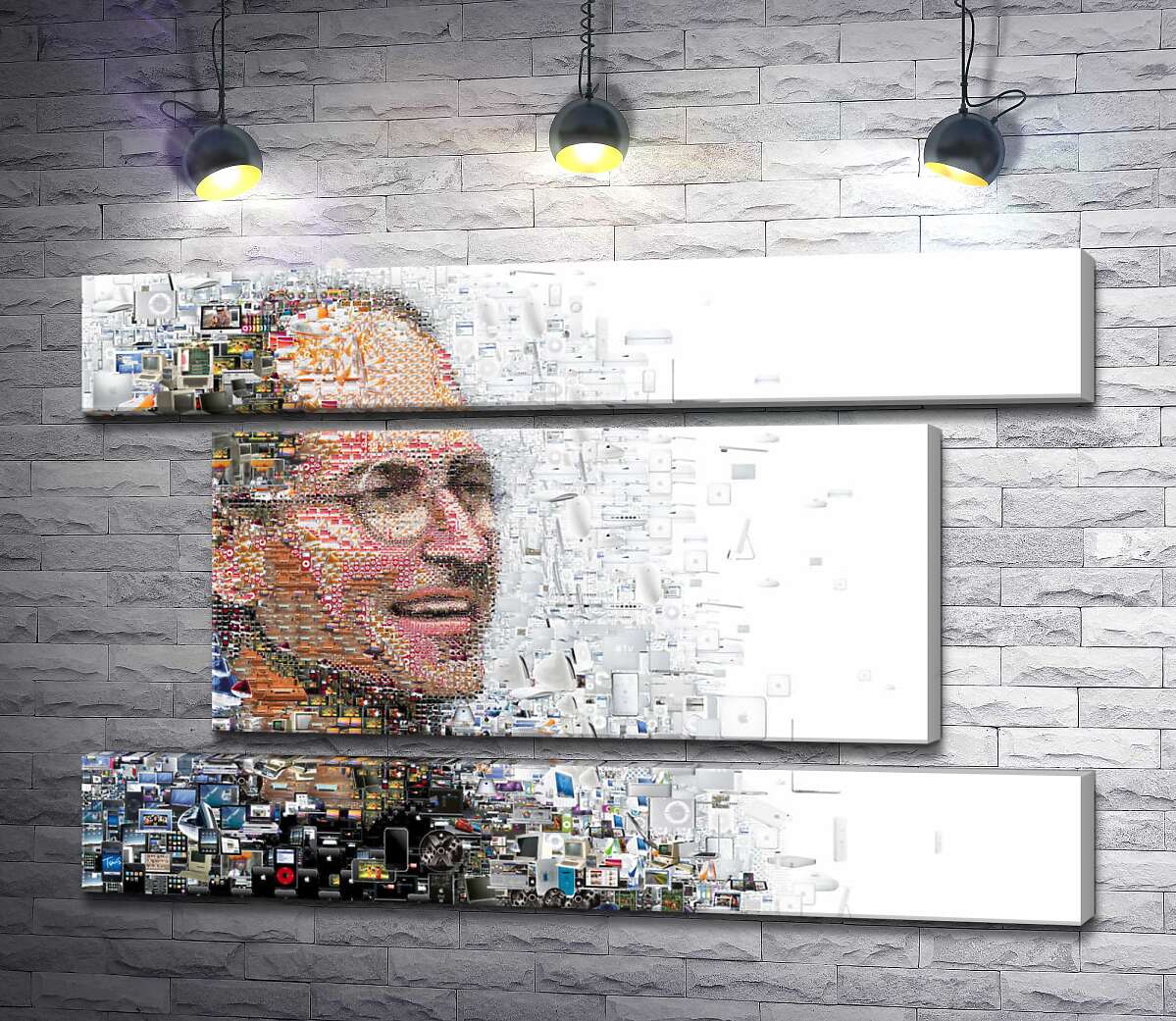 модульная картина Стив Джобс (Steve Jobs) из тысячей изображений гаджетов (Модуль №18)