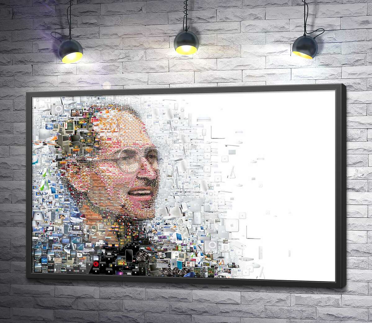 постер Стив Джобс (Steve Jobs) из тысячей изображений гаджетов