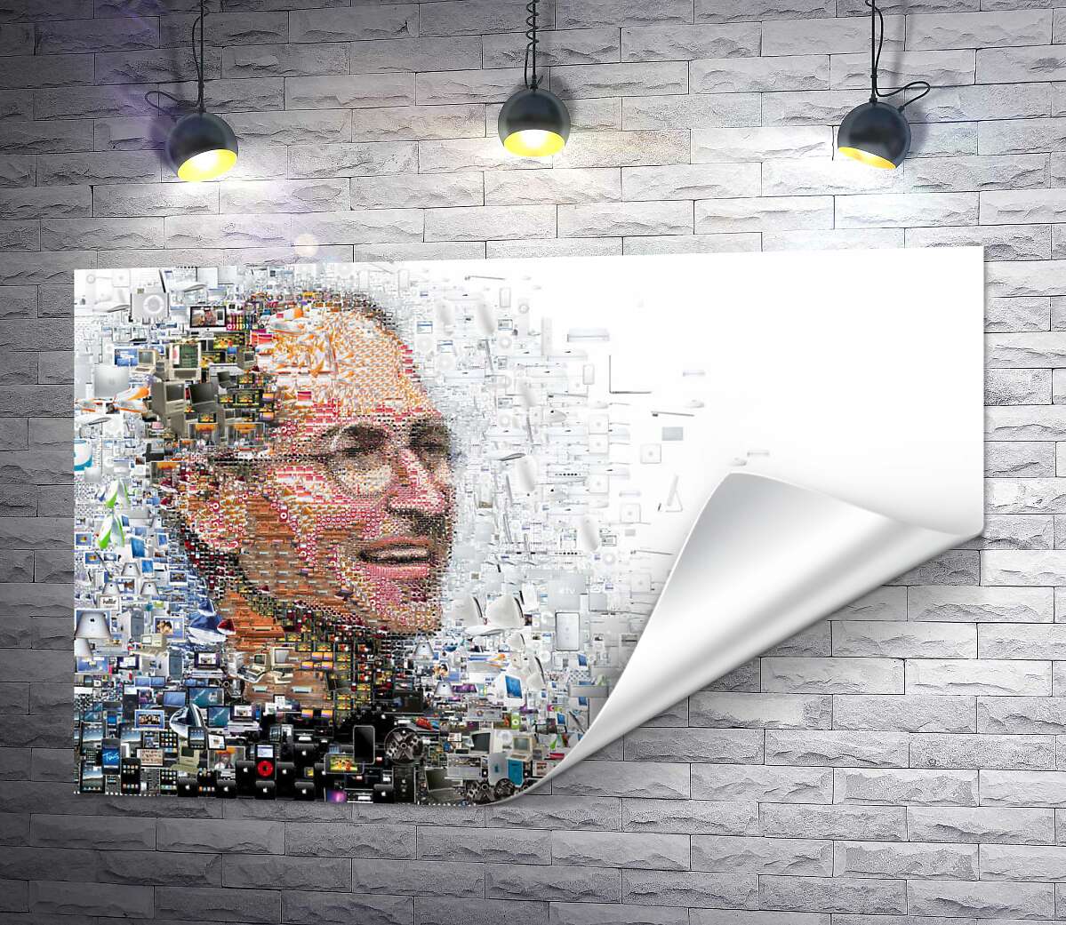 печать Стив Джобс (Steve Jobs) из тысячей изображений гаджетов