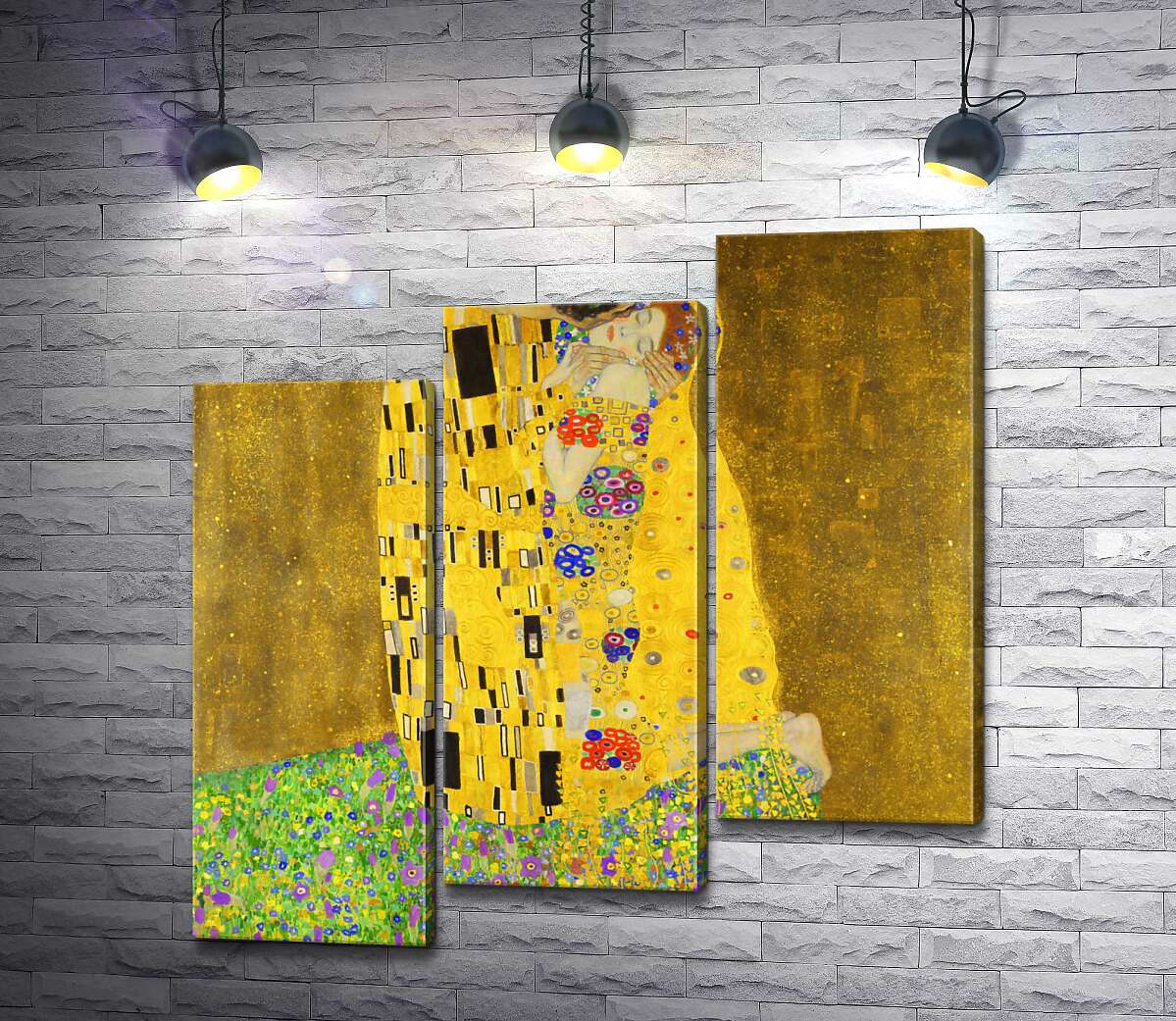 модульна картина Поцілунок (Der Kuss) (Модуль №14) - Густав Клімт (Gustav Klimt)