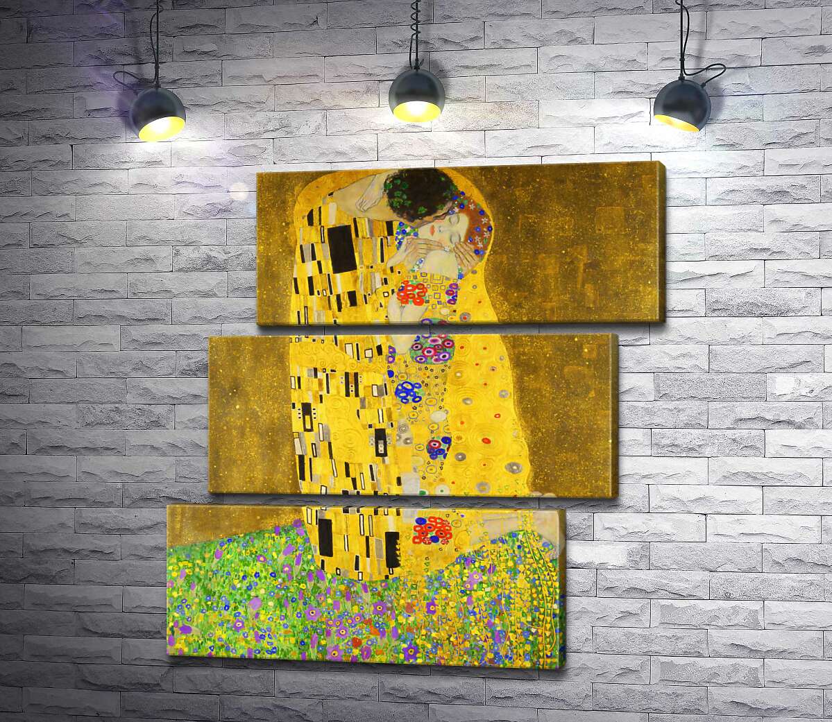 модульная картина Поцелуй (Der Kuss) (Модуль №17) – Густав Климт (Gustav Klimt)