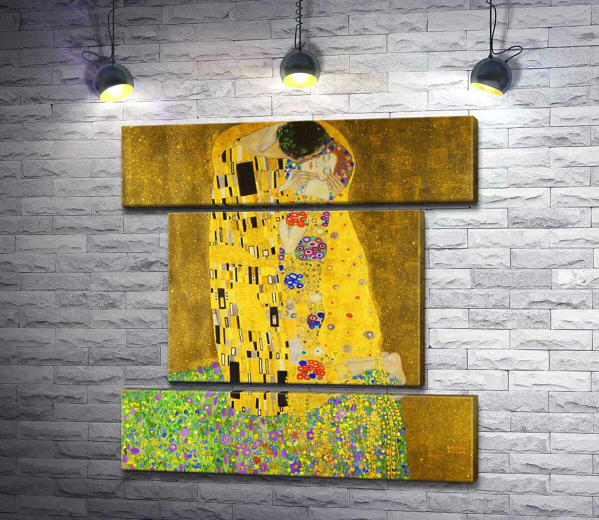 модульна картина Поцілунок (Der Kuss) (Модуль №18) - Густав Клімт (Gustav Klimt)