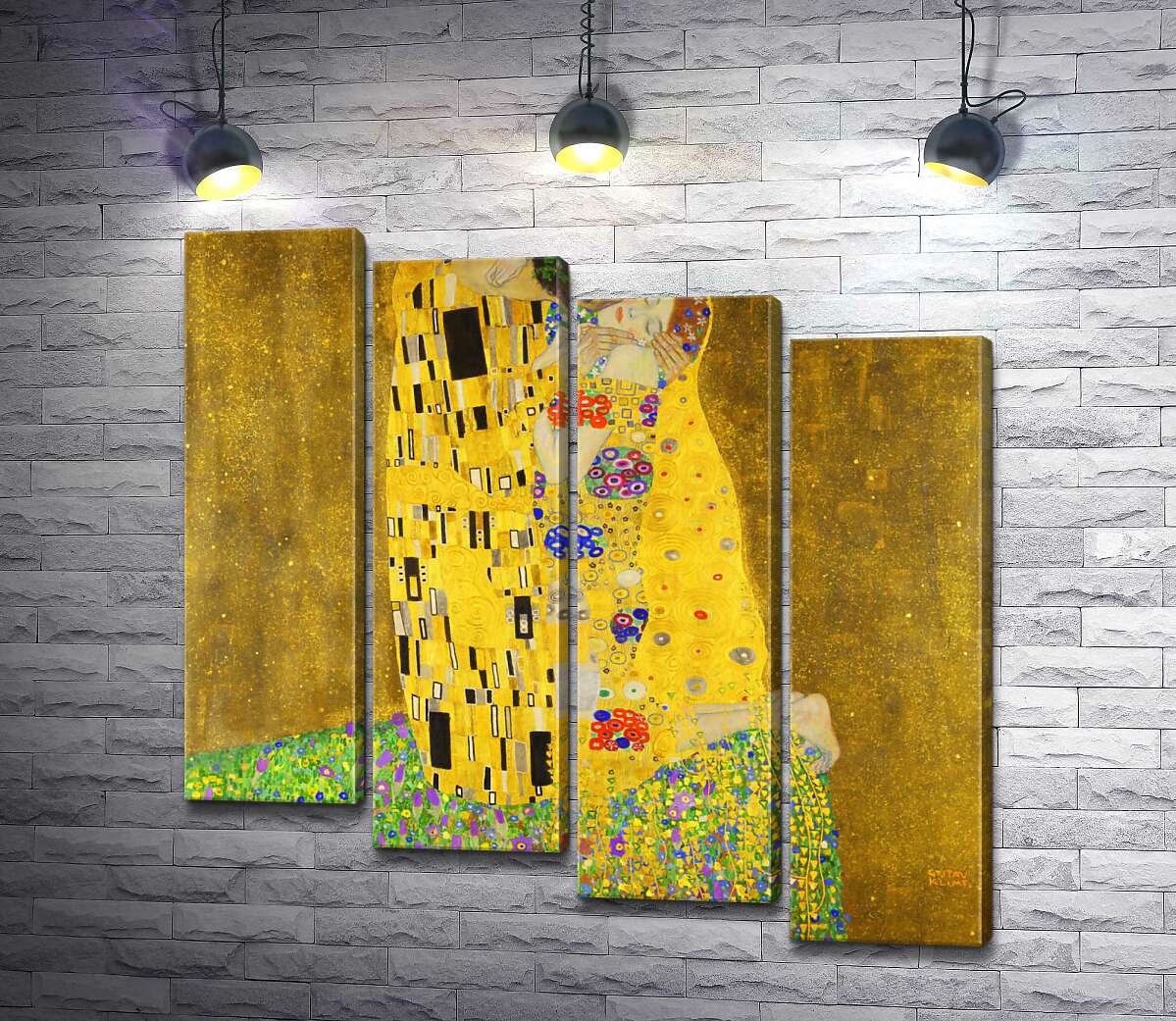 модульна картина Поцілунок (Der Kuss) (Модуль №19) - Густав Клімт (Gustav Klimt)