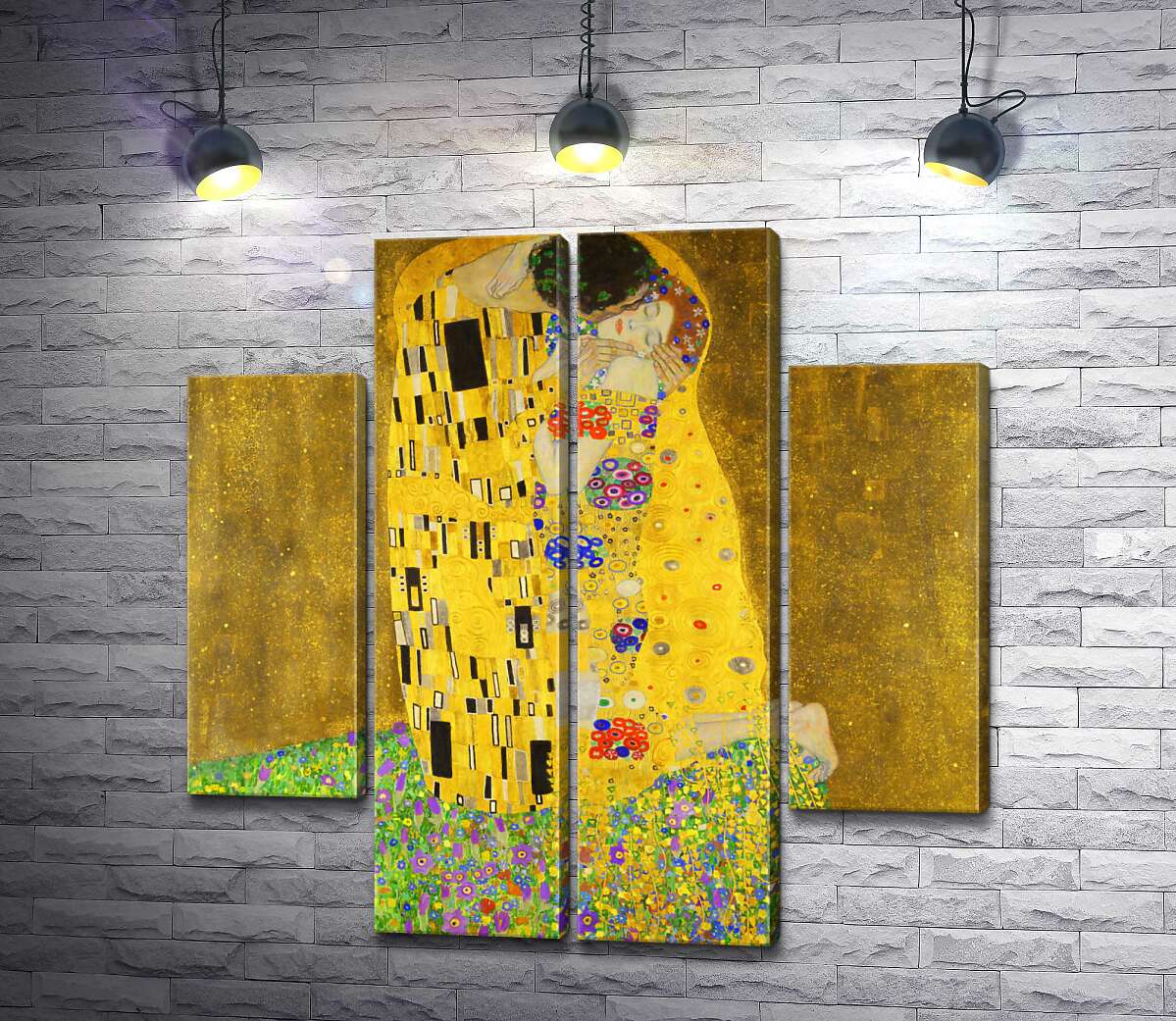 модульная картина Поцелуй (Der Kuss) (Модуль №20) – Густав Климт (Gustav Klimt)