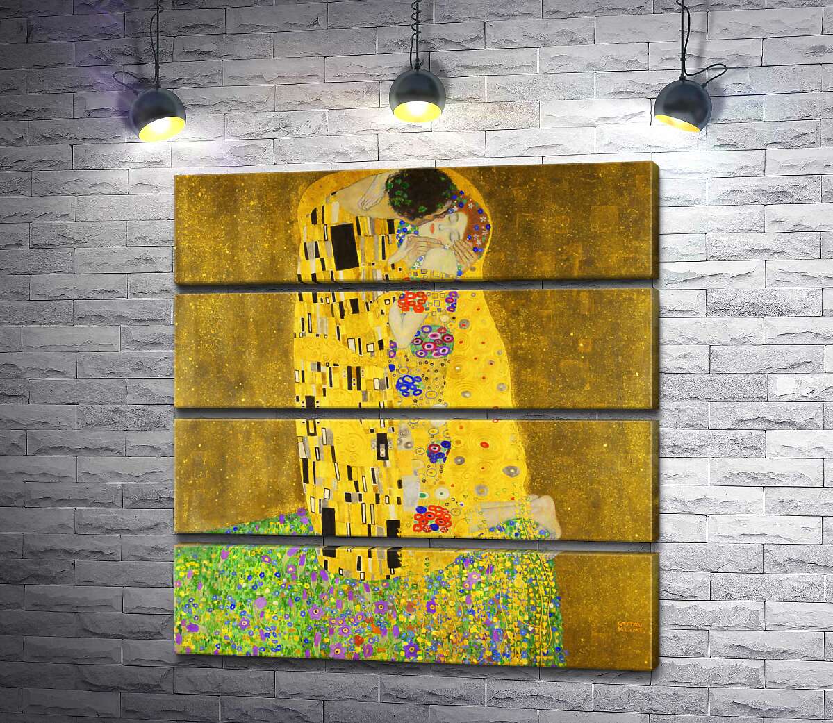 модульная картина Поцелуй (Der Kuss) (Модуль №22) – Густав Климт (Gustav Klimt)
