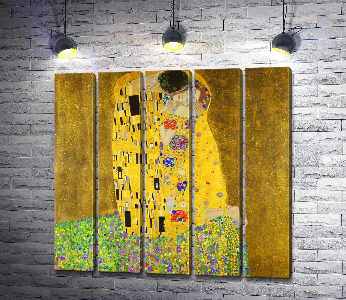 модульная картина Поцелуй (Der Kuss) (Модуль №26) – Густав Климт (Gustav Klimt)