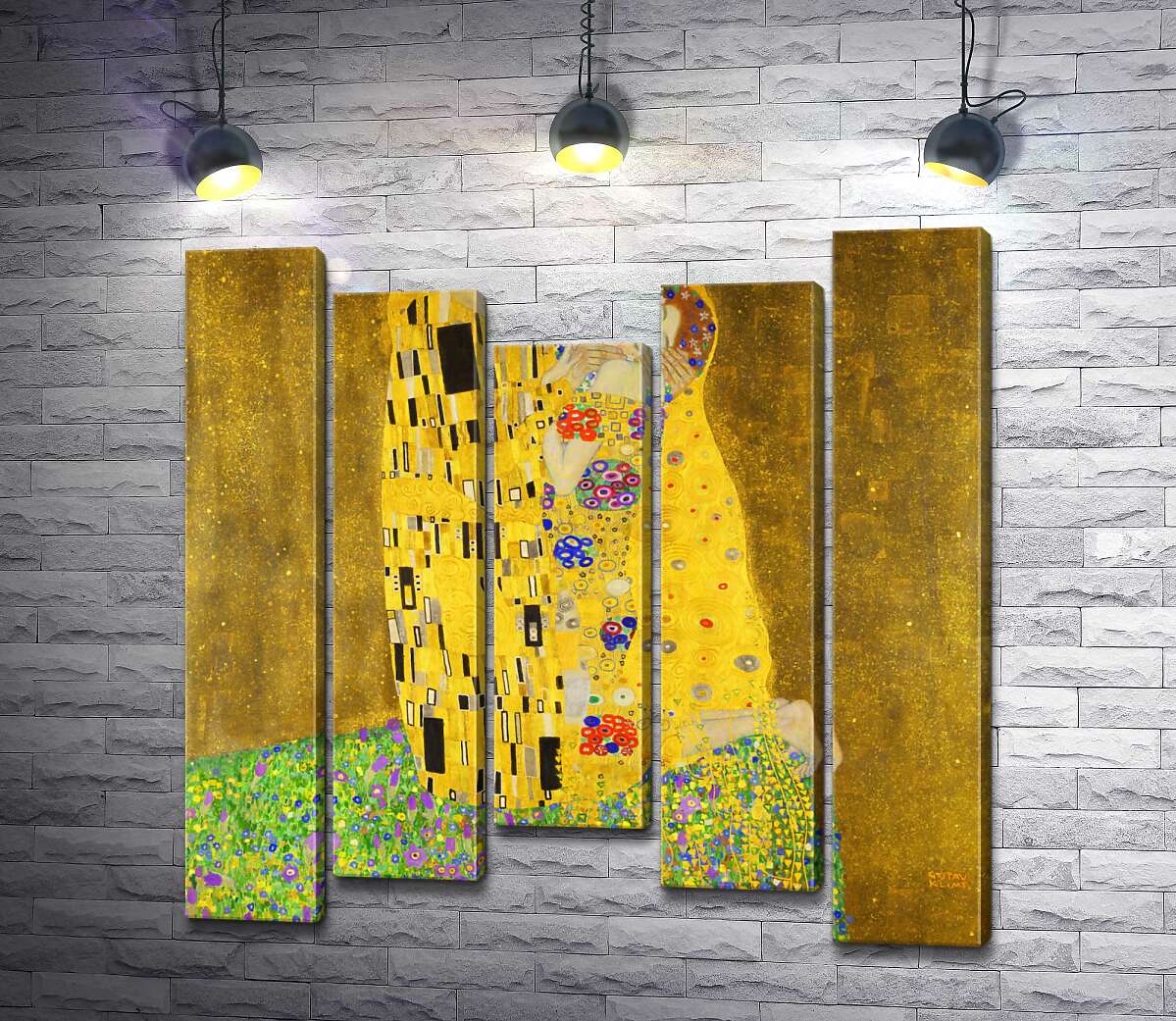 модульна картина Поцілунок (Der Kuss) (Модуль №27) - Густав Клімт (Gustav Klimt)