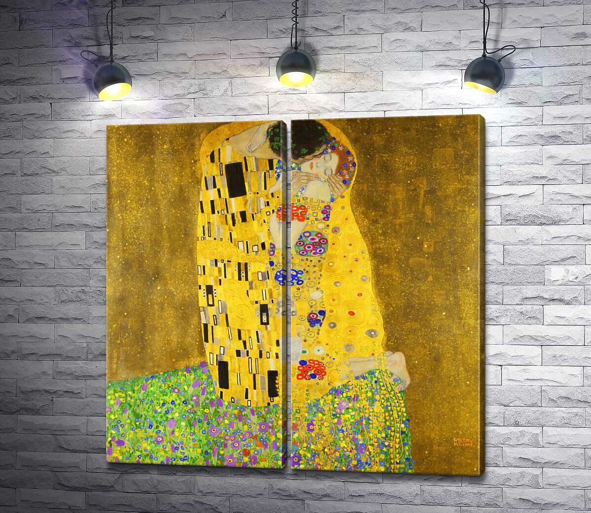 модульна картина Поцілунок (Der Kuss) - Густав Клімт (Gustav Klimt)