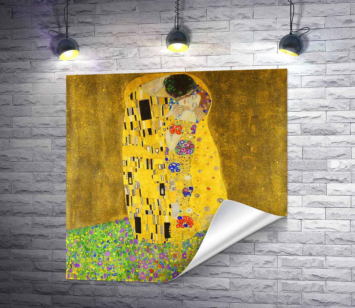 друк Поцілунок (Der Kuss) - Густав Клімт (Gustav Klimt)