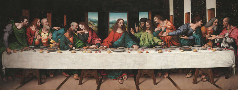 картина-постер Копия фрески Леонардо да Винчи "Тайная вечеря" - Джампертино