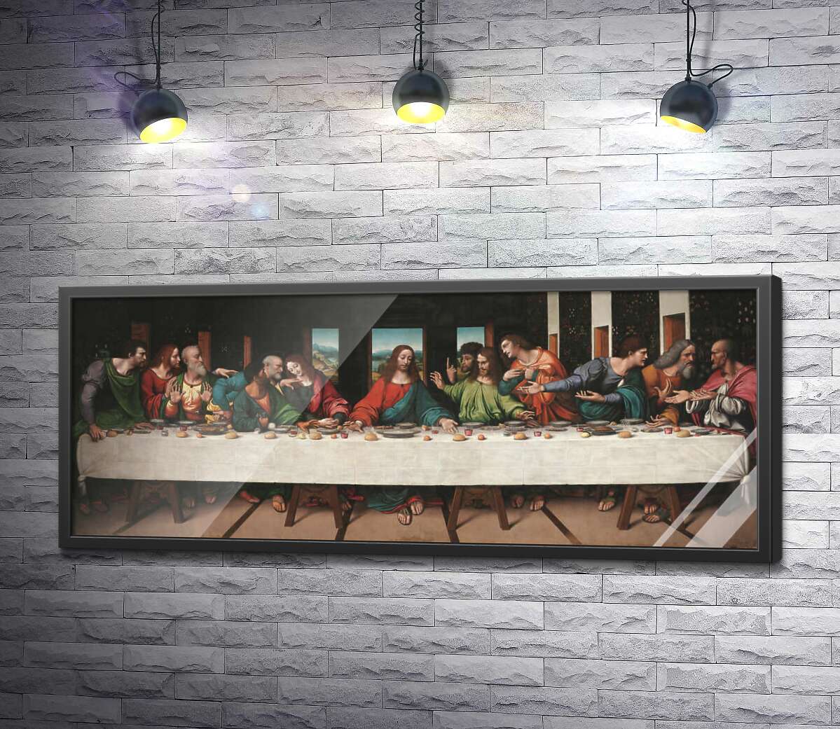 постер Копия фрески Леонардо да Винчи "Тайная вечеря" - Джампертино