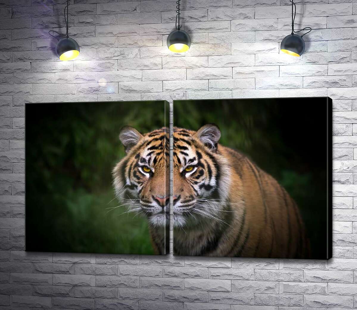 модульная картина Бенгальский тигр тихо приближается