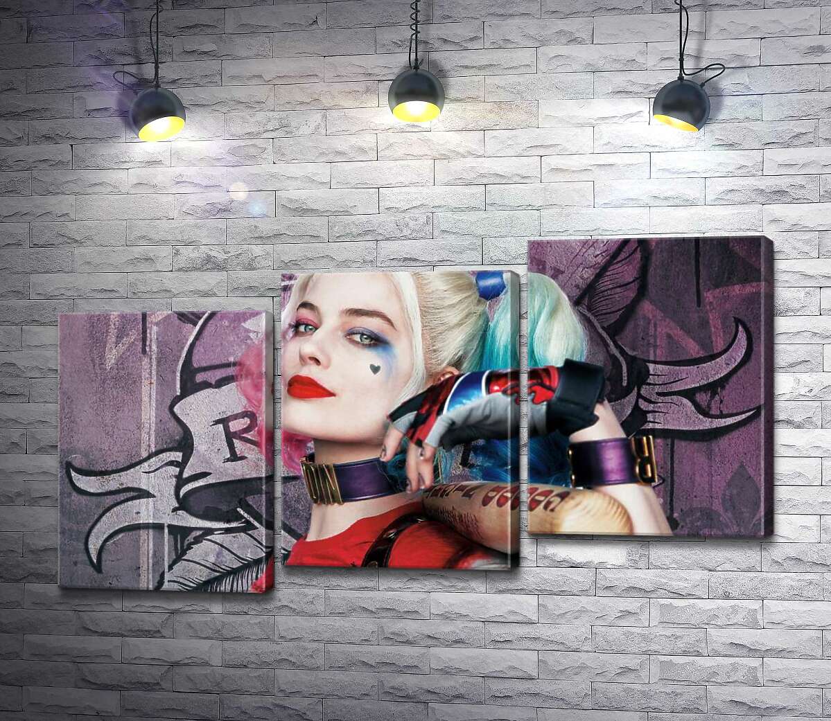 модульна картина Яскрава Марго Роббі (Margot Robbie) в образі провокативної Гарлі Квінн (Модуль №14)