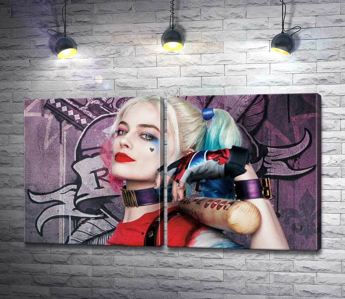 модульна картина Яскрава Марго Роббі (Margot Robbie) в образі провокативної Гарлі Квінн