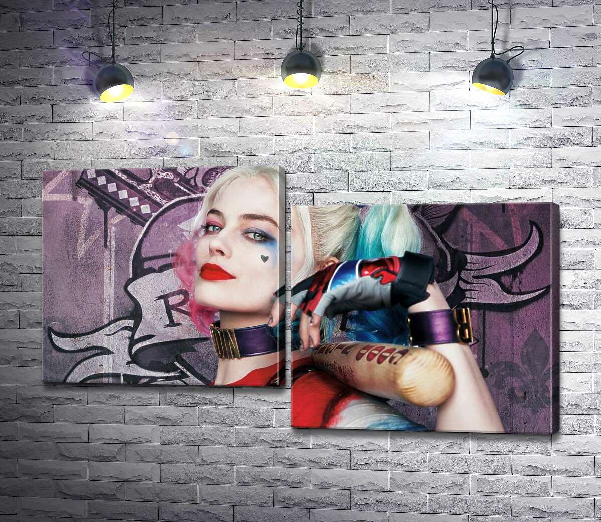 модульная картина Яркая Марго Робби (Margot Robbie) в образе провокативной Харли Квинн (Модуль №9)