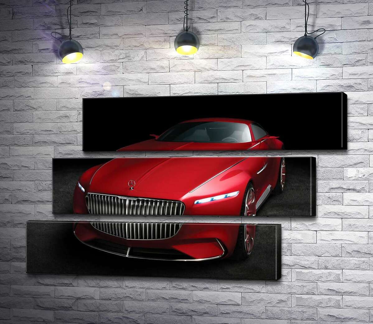модульная картина Красная изысканность автомобиля Mercedes-Maybach Vision 6 (Модуль №17)