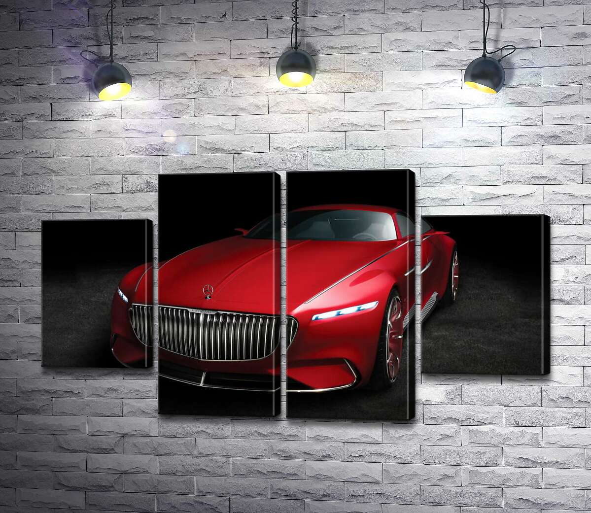 модульная картина Красная изысканность автомобиля Mercedes-Maybach Vision 6 (Модуль №20)