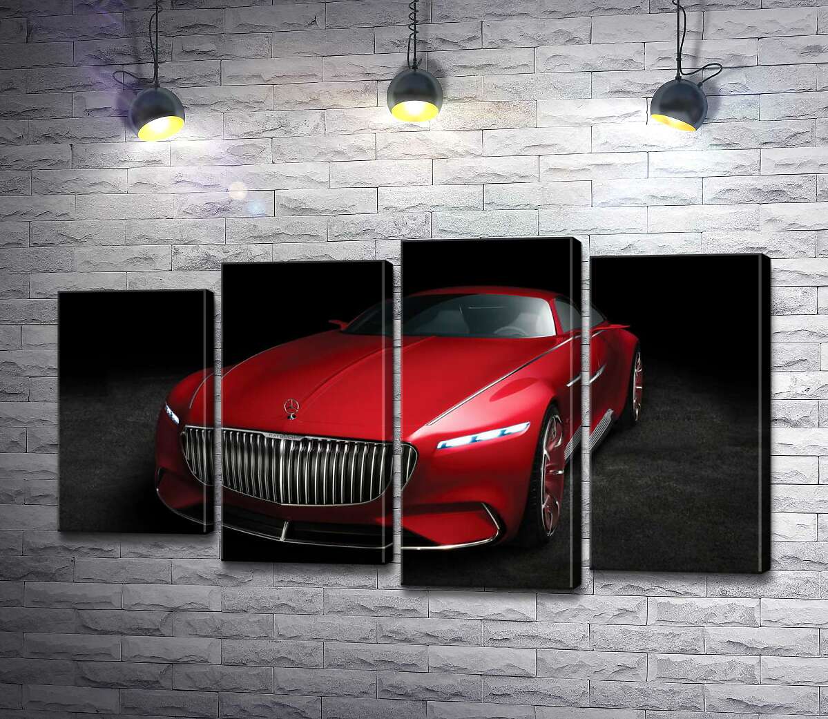 модульная картина Красная изысканность автомобиля Mercedes-Maybach Vision 6 (Модуль №3)