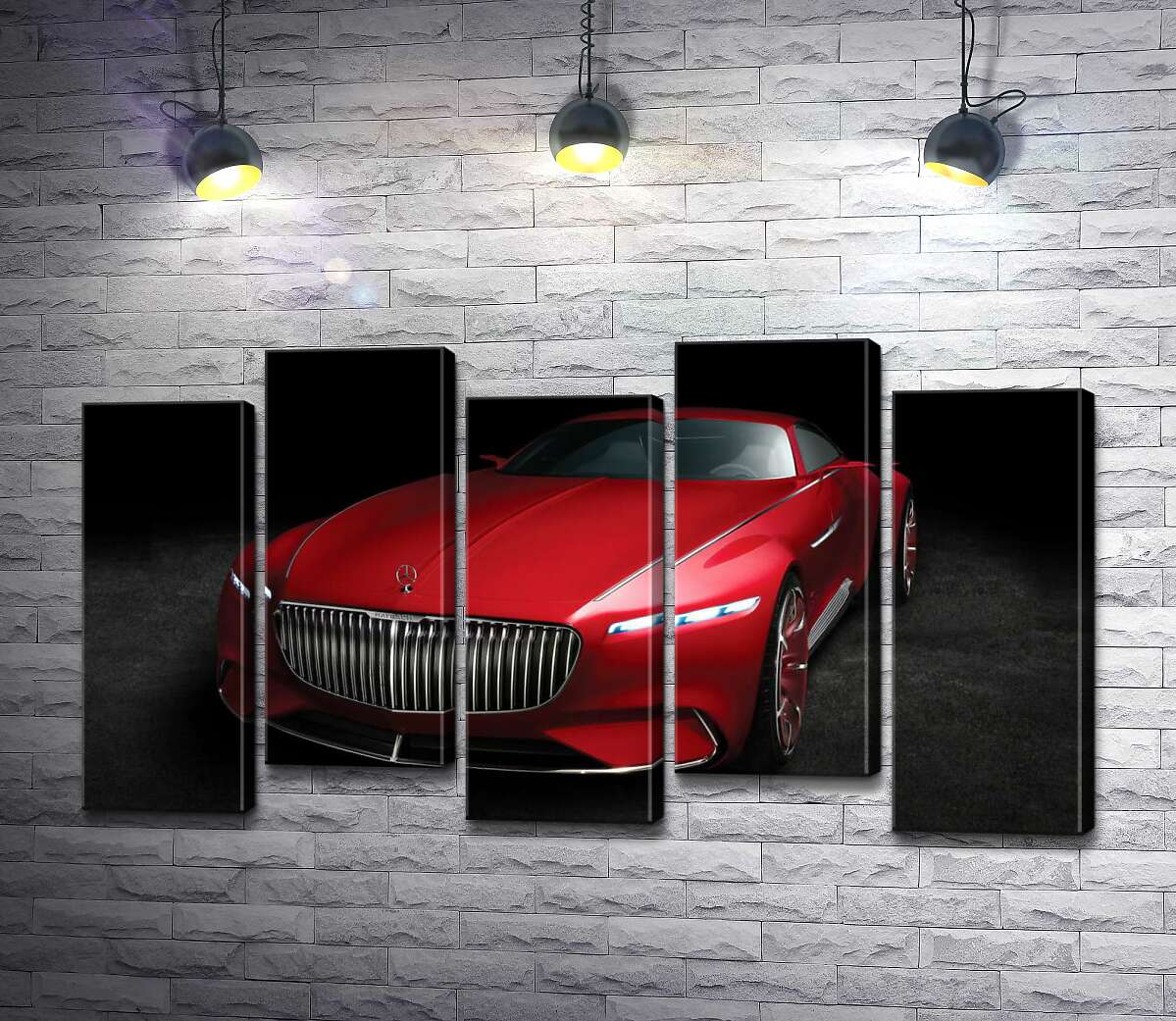 модульная картина Красная изысканность автомобиля Mercedes-Maybach Vision 6 (Модуль №30)