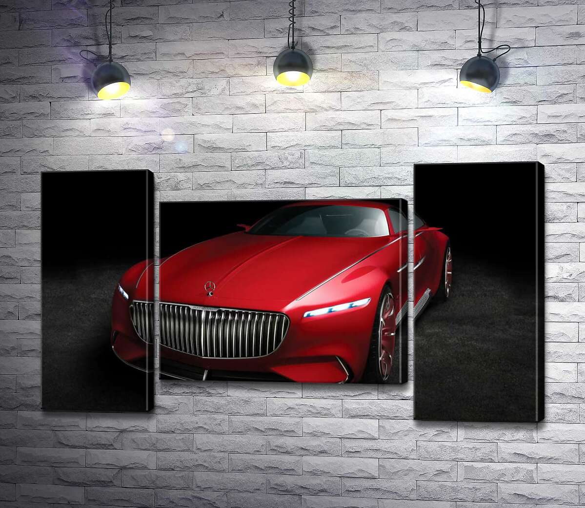 модульная картина Красная изысканность автомобиля Mercedes-Maybach Vision 6 (Модуль №11)