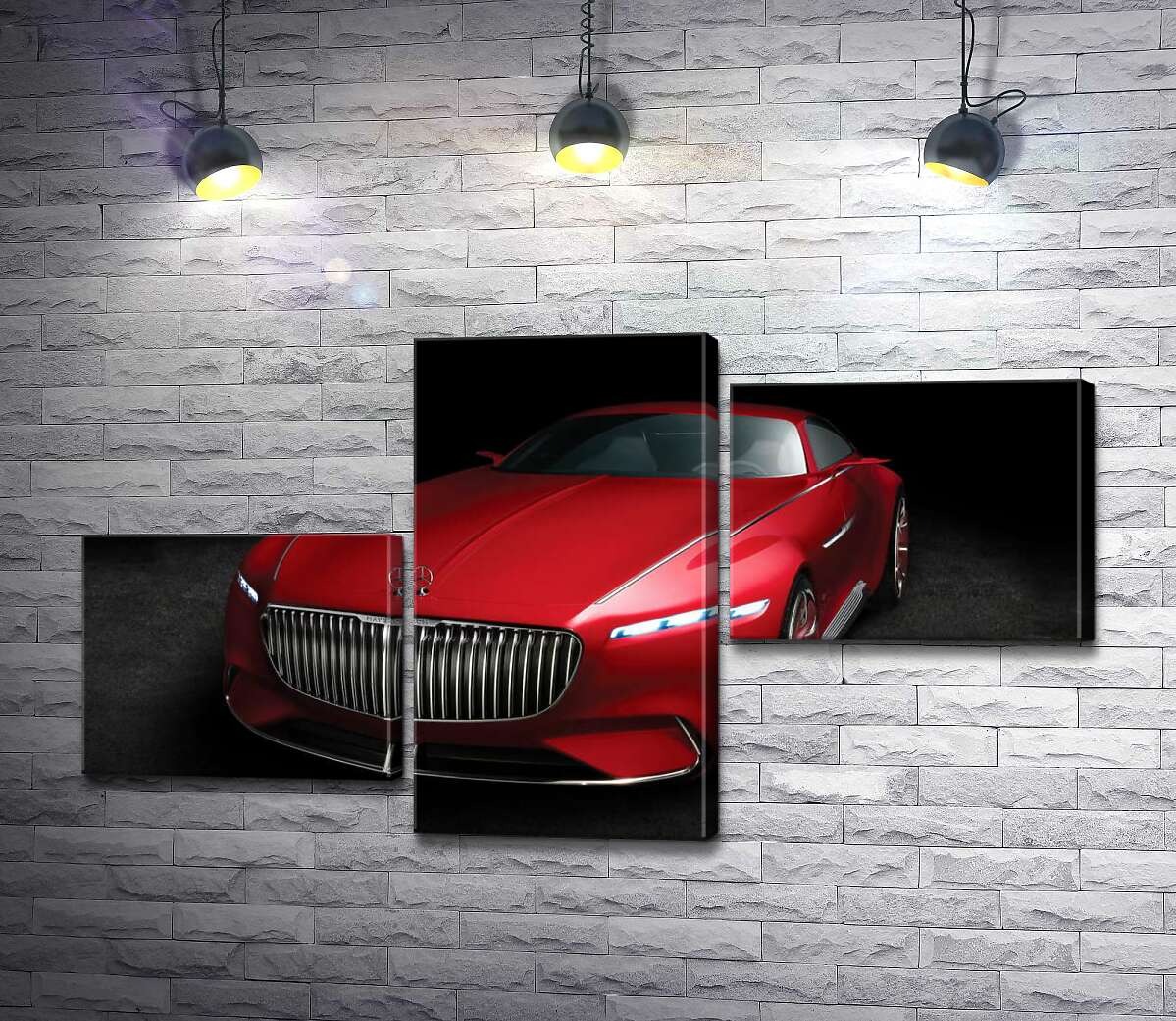 модульная картина Красная изысканность автомобиля Mercedes-Maybach Vision 6 (Модуль №12)