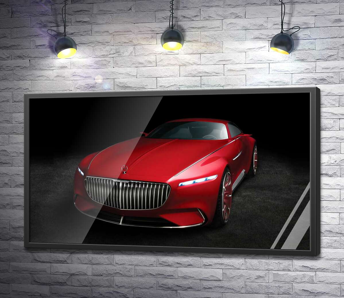 постер Красная изысканность автомобиля Mercedes-Maybach Vision 6