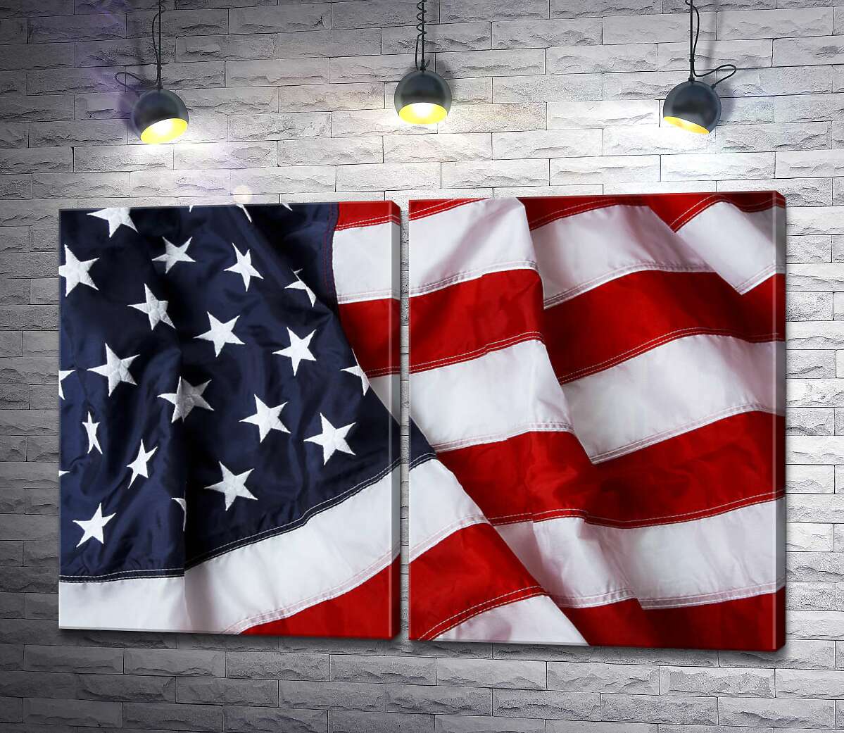 модульная картина Складки флага Соединенных Штатов Америки