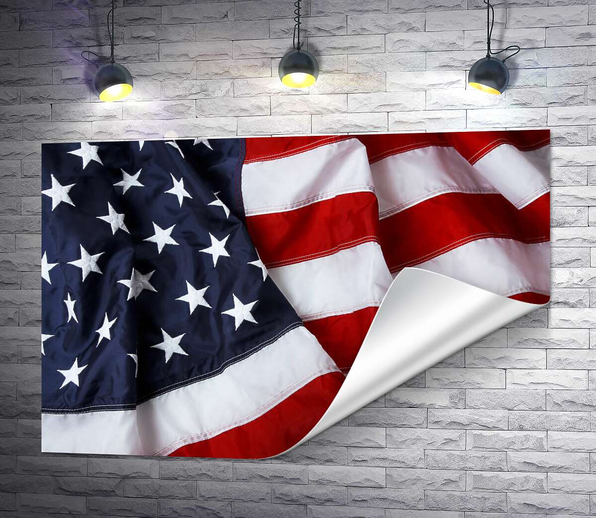печать Складки флага Соединенных Штатов Америки