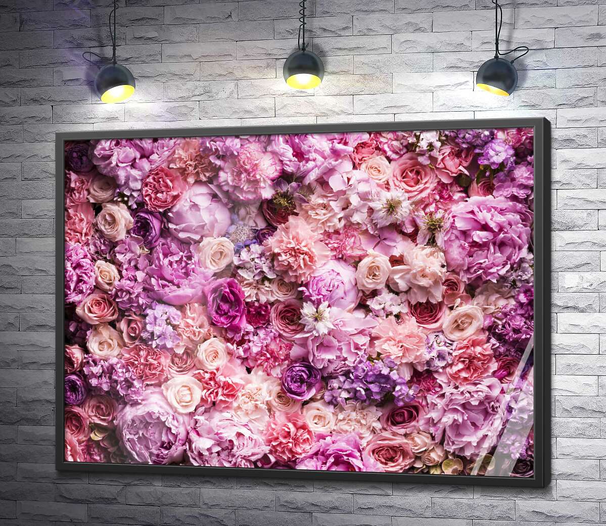 постер Розовый ковер из разнообразия цветов