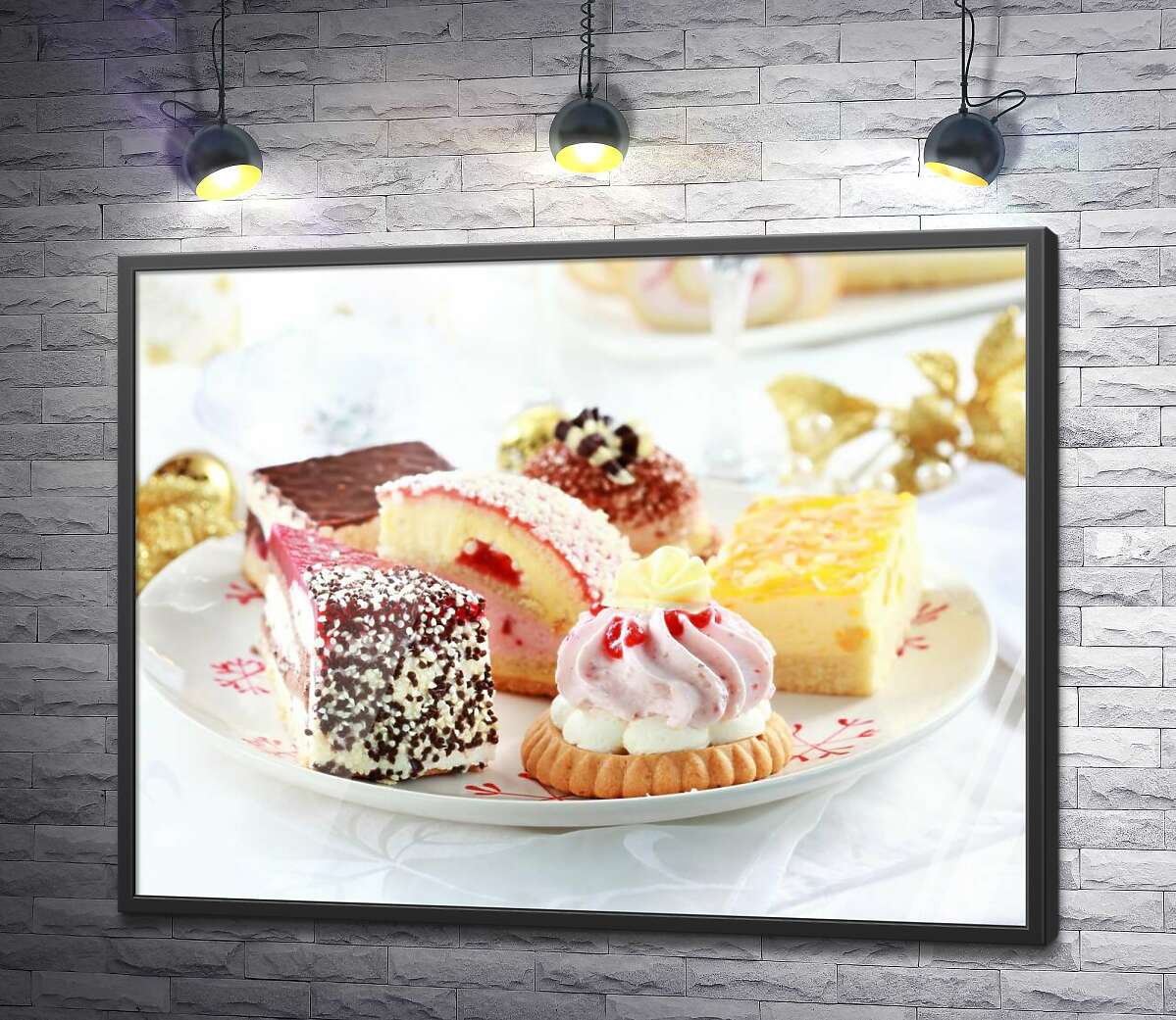 постер Асорті солодких кексів та тістечок