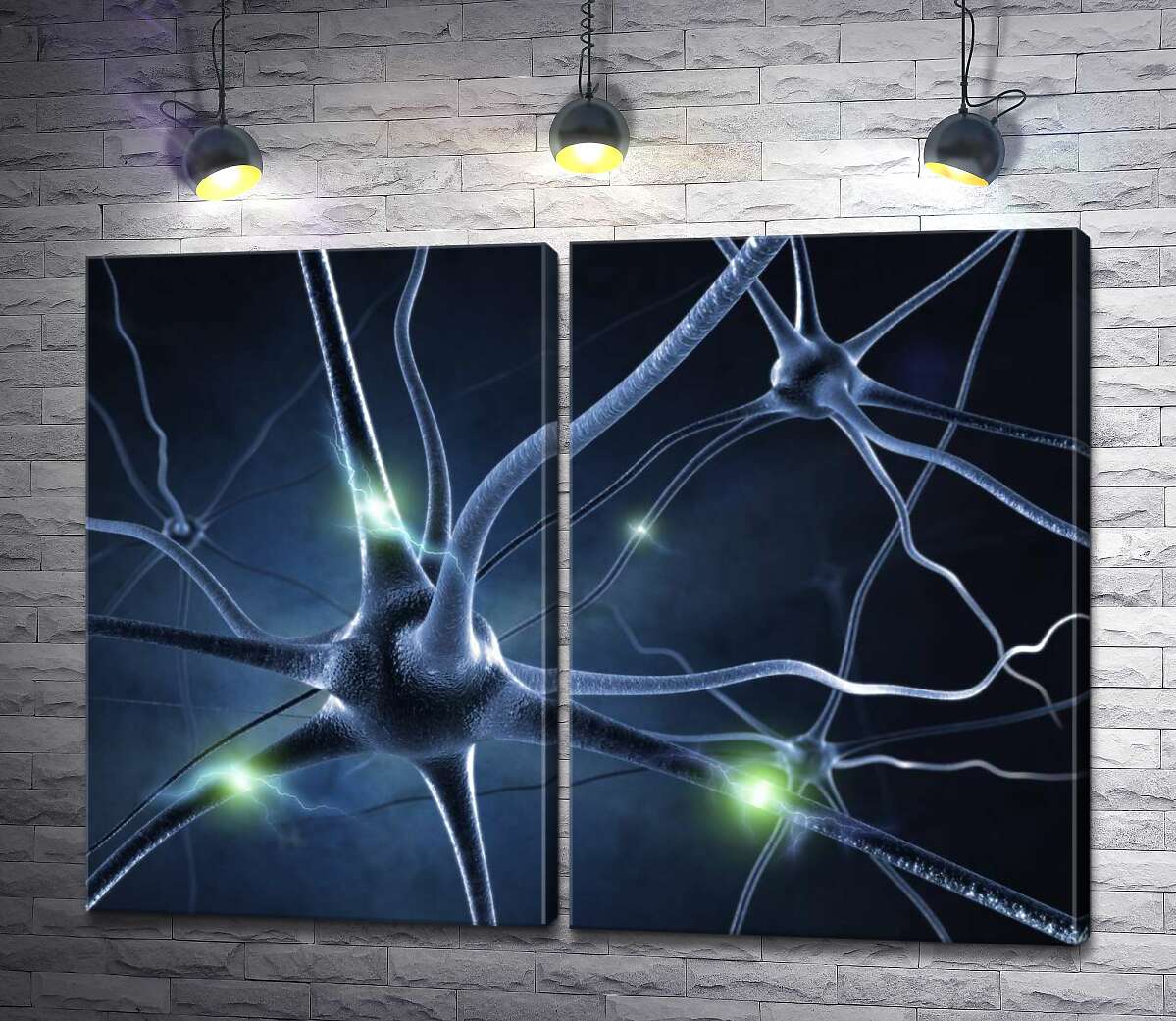 модульная картина Передача сообщений между нейронными связями