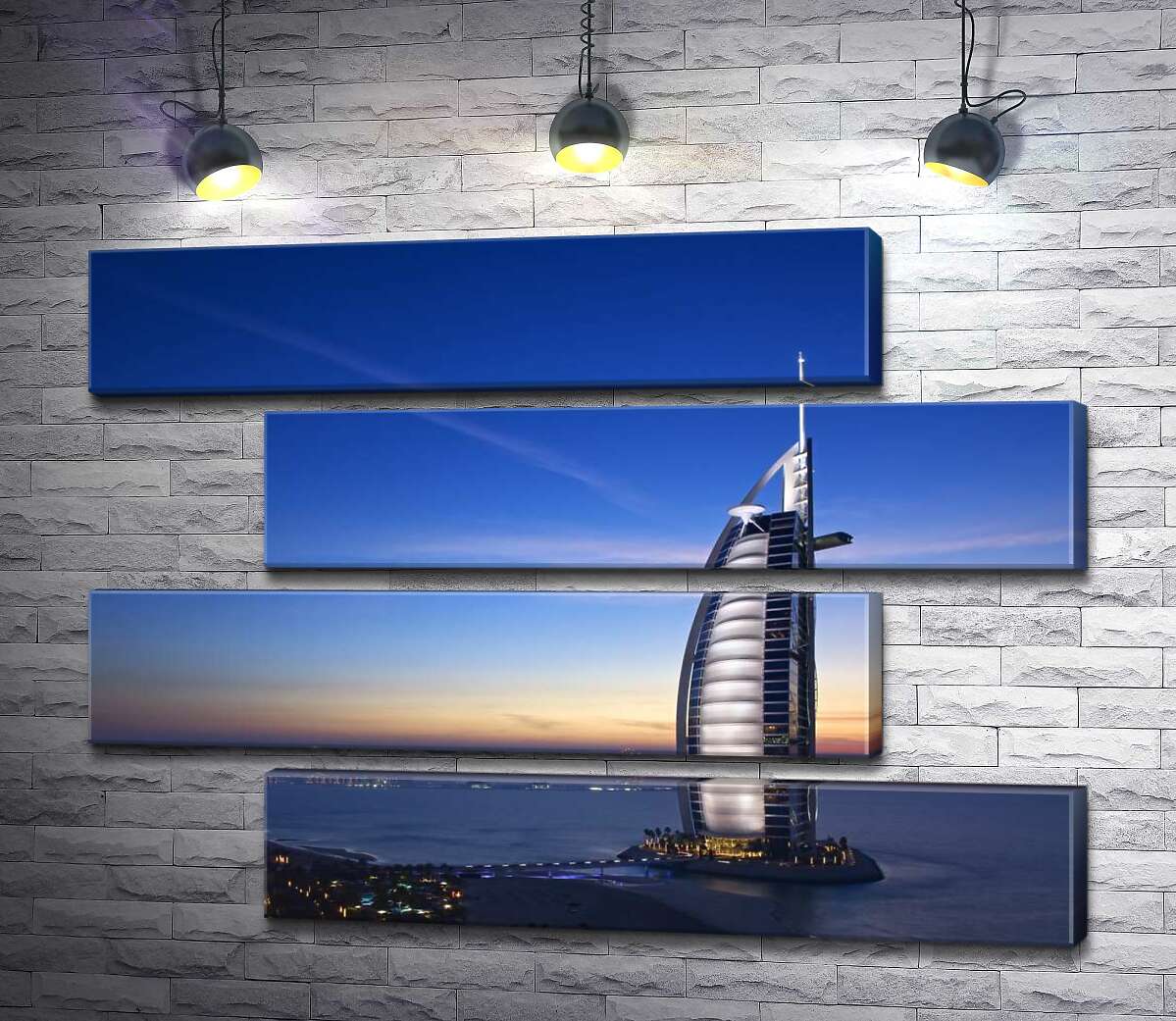 модульная картина Отель Джумейра (Jumeirah) в свете вечерних лучей (Модуль №23)